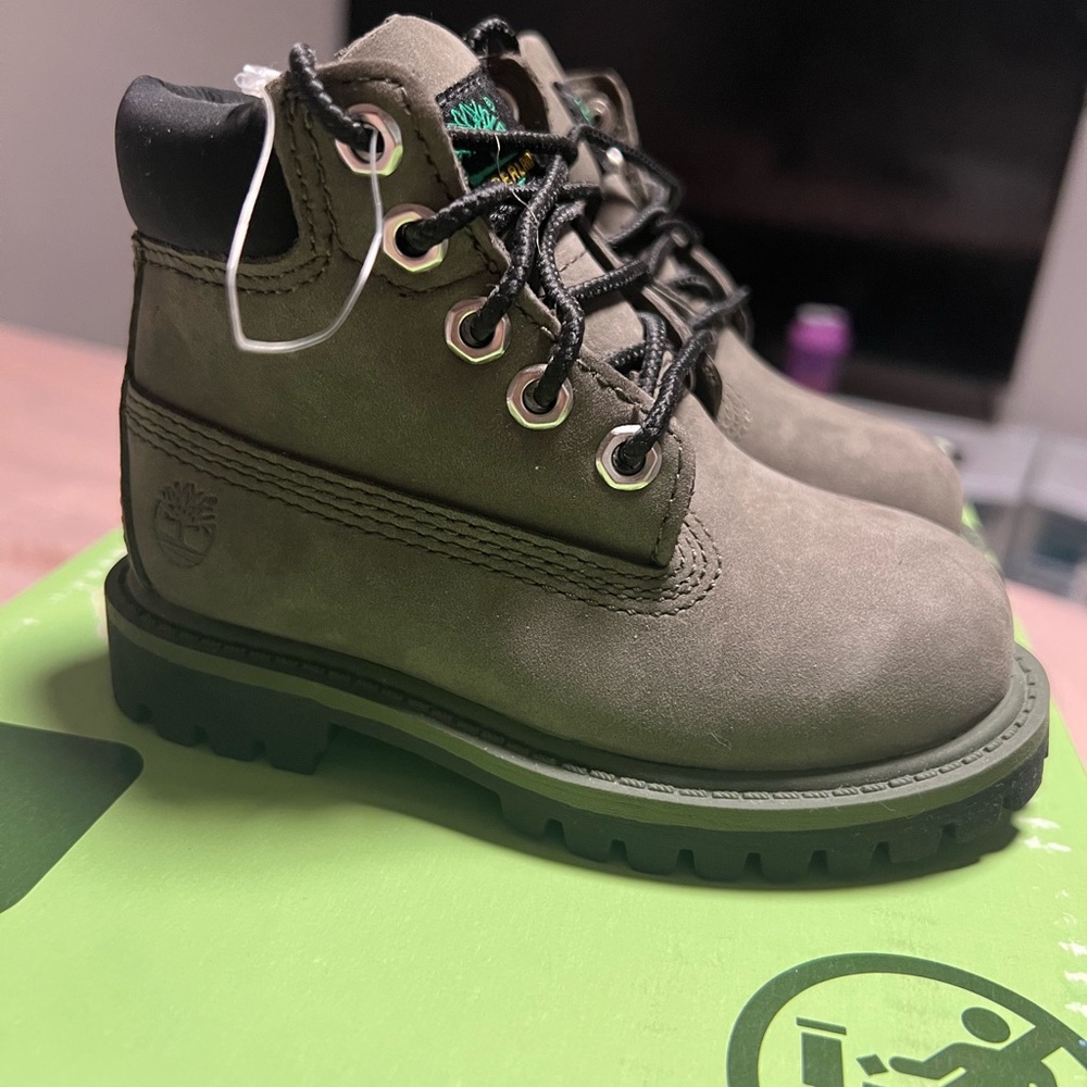 Timberland Kids' Green Lace-Up Boots